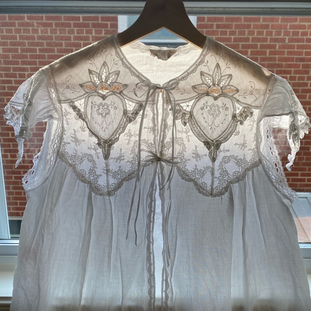 1980s Cotton Lingerie Bed Jacket